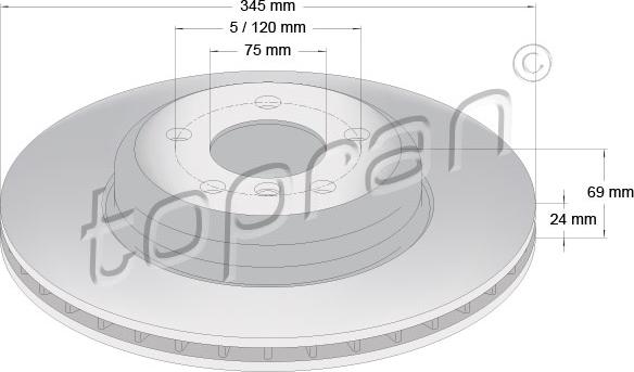 Topran 502 241 - Гальмівний диск autozip.com.ua