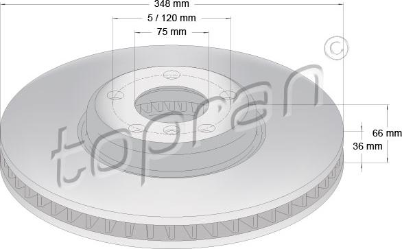 Topran 502 239 - Гальмівний диск autozip.com.ua