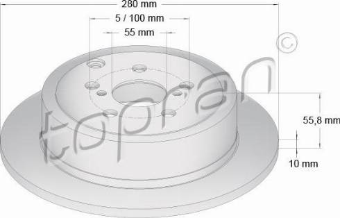 Topran 600 596 - Гальмівний диск autozip.com.ua