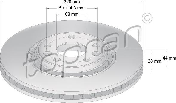 Topran 631 151 - Гальмівний диск autozip.com.ua