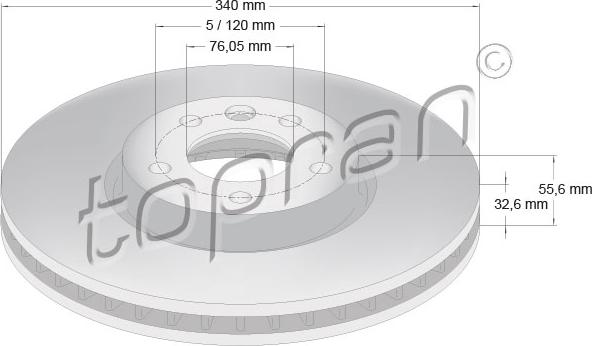 Topran 114 025 - Гальмівний диск autozip.com.ua