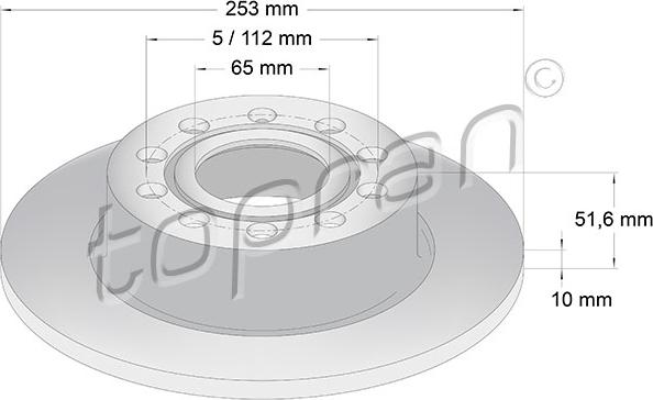 Topran 110 079 - Гальмівний диск autozip.com.ua