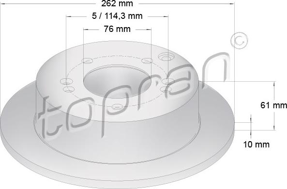 Topran 820 381 - Гальмівний диск autozip.com.ua