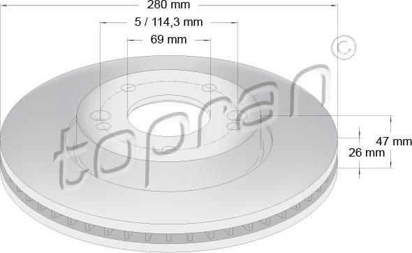 Topran 820 376 - Гальмівний диск autozip.com.ua