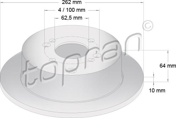 Topran 820 281 - Гальмівний диск autozip.com.ua