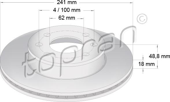 Topran 820 765 - Гальмівний диск autozip.com.ua