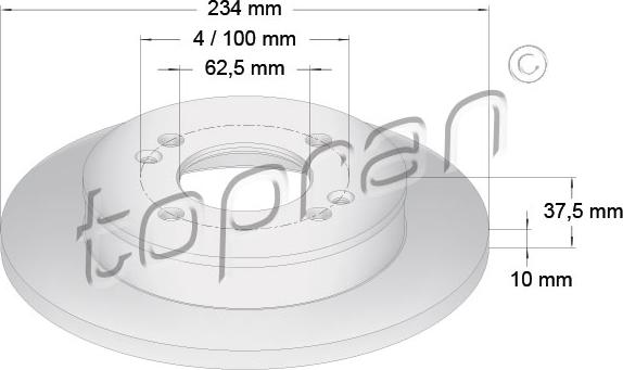 Topran 821 169 - Гальмівний диск autozip.com.ua