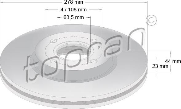 Topran 304 458 - Гальмівний диск autozip.com.ua