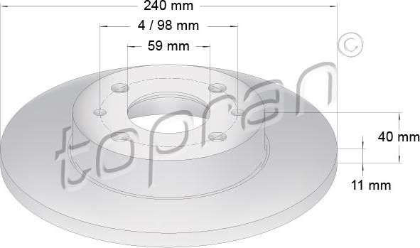 Topran 304 230 - Гальмівний диск autozip.com.ua