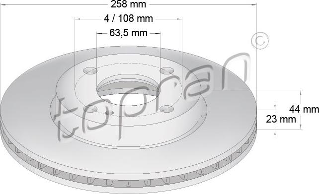 Topran 303 974 - Гальмівний диск autozip.com.ua