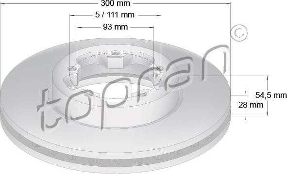 Topran 303 975 - Гальмівний диск autozip.com.ua