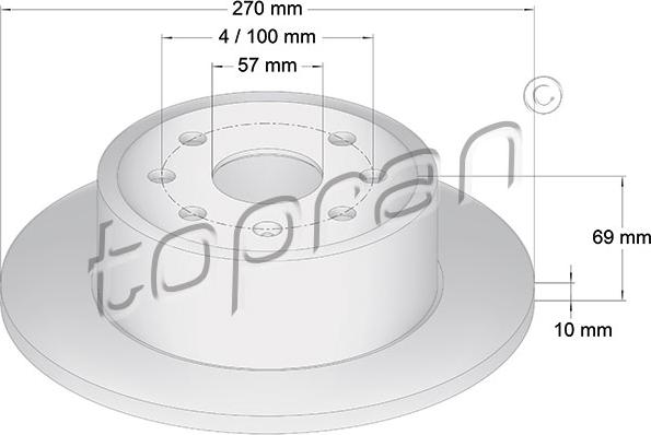 Topran 200 950 - Гальмівний диск autozip.com.ua