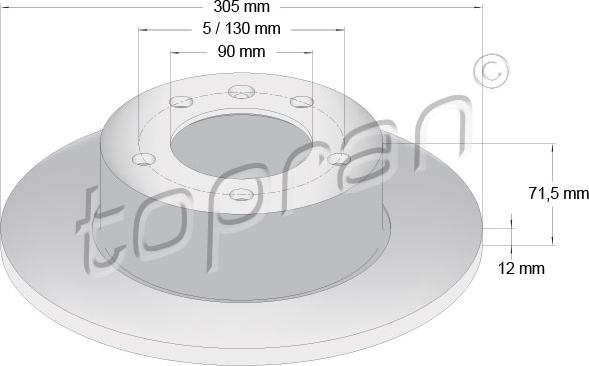 Topran 208 236 - Гальмівний диск autozip.com.ua