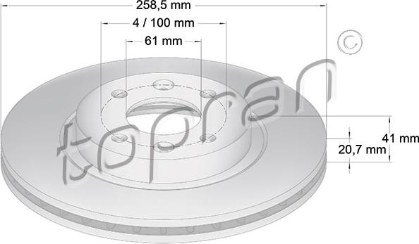 Topran 700 180 - Гальмівний диск autozip.com.ua