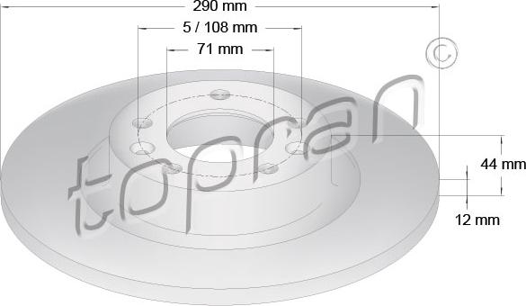 Topran 723 268 - Гальмівний диск autozip.com.ua