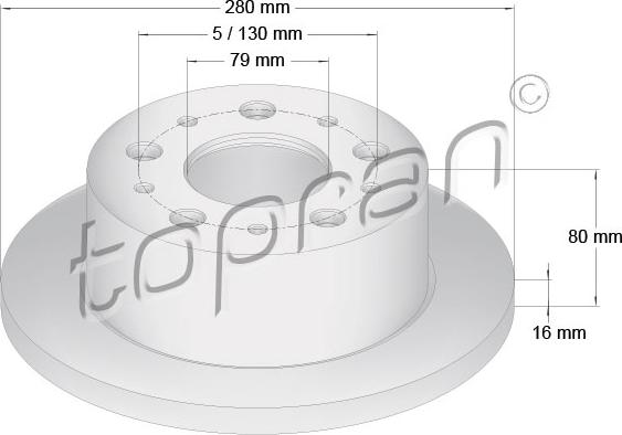 Topran 722 597 - Гальмівний диск autozip.com.ua