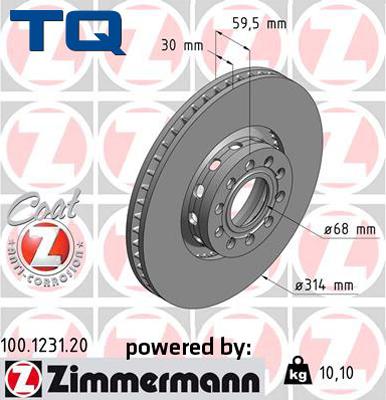 TQ TQ-BD0128 - Гальмівний диск autozip.com.ua