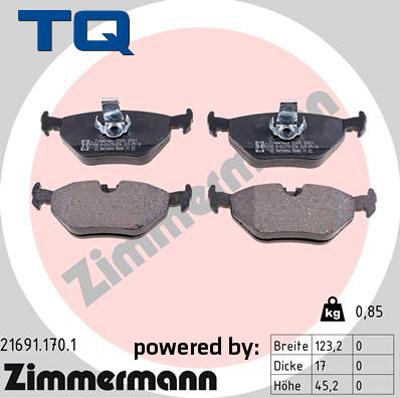 TQ 244695 - Гальмівні колодки, дискові гальма autozip.com.ua