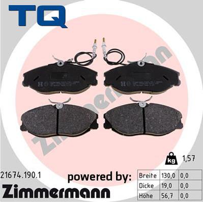 TQ TQ-BP0250 - Гальмівні колодки, дискові гальма autozip.com.ua