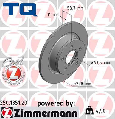 TQ TQ-BD0473 - Гальмівний диск autozip.com.ua