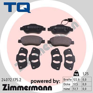 TQ TQ-BP0674 - Гальмівні колодки, дискові гальма autozip.com.ua