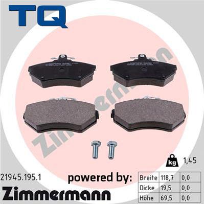 TQ 244702 - Гальмівні колодки, дискові гальма autozip.com.ua