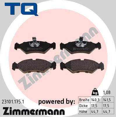 TQ TQ-BP0372 - Гальмівні колодки, дискові гальма autozip.com.ua