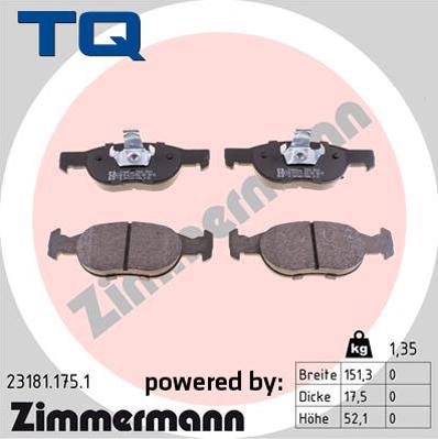 TQ TQ-BP0389 - Гальмівні колодки, дискові гальма autozip.com.ua