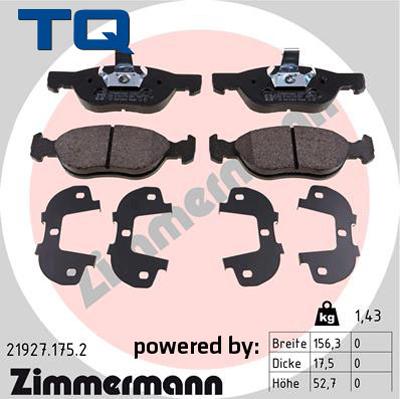 TQ 244780 - Гальмівні колодки, дискові гальма autozip.com.ua