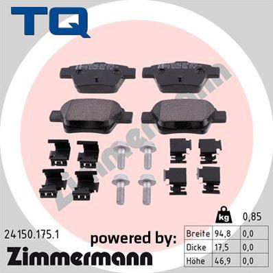 TQ TQ-BP0702 - Гальмівні колодки, дискові гальма autozip.com.ua