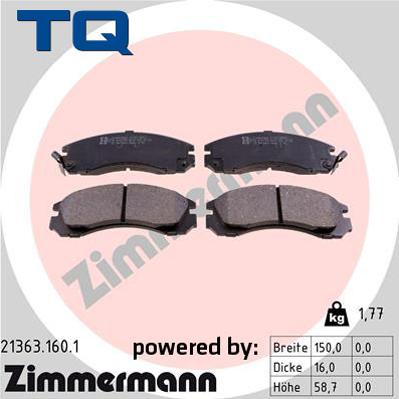 TQ 244773 - Гальмівні колодки, дискові гальма autozip.com.ua