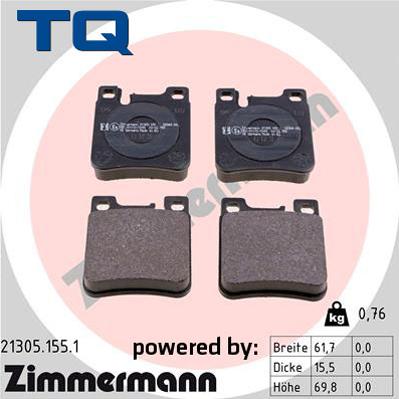 TQ TQ-BP0189 - Гальмівні колодки, дискові гальма autozip.com.ua
