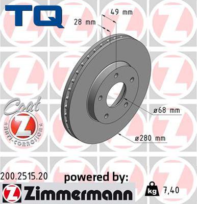 TQ TQ-BD0399 - Гальмівний диск autozip.com.ua