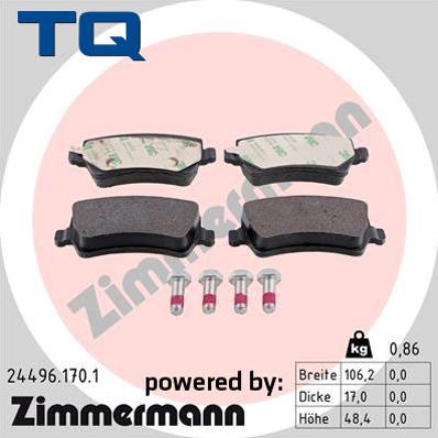 TQ TQ-BP0807 - Гальмівні колодки, дискові гальма autozip.com.ua