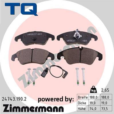 TQ TQ-BP0876 - Гальмівні колодки, дискові гальма autozip.com.ua