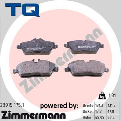 TQ TQ-BP0619 - Гальмівні колодки, дискові гальма autozip.com.ua
