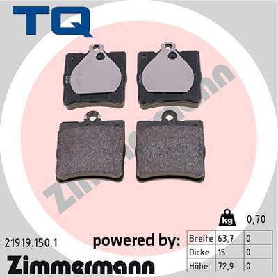 TQ 222647 - Гальмівні колодки, дискові гальма autozip.com.ua