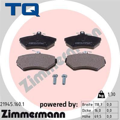 TQ TQ-BP0030 - Гальмівні колодки, дискові гальма autozip.com.ua