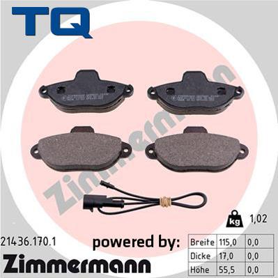 TQ TQ-BP0016 - Гальмівні колодки, дискові гальма autozip.com.ua