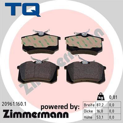 TQ 222630 - Гальмівні колодки, дискові гальма autozip.com.ua