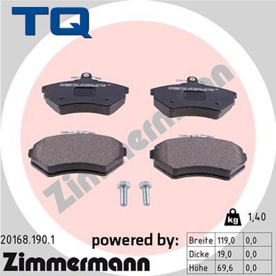 TQ TQ-BP0001 - Гальмівні колодки, дискові гальма autozip.com.ua