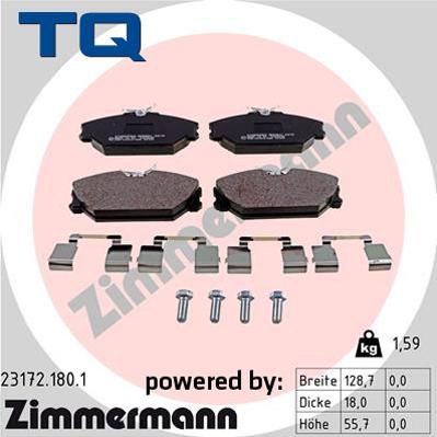 TQ TQ-BP0045 - Гальмівні колодки, дискові гальма autozip.com.ua