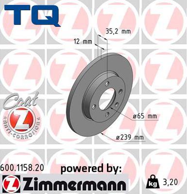 TQ 222785 - Гальмівний диск autozip.com.ua
