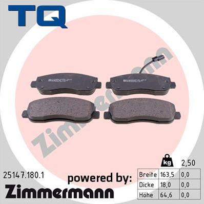 TQ 222739 - Гальмівні колодки, дискові гальма autozip.com.ua