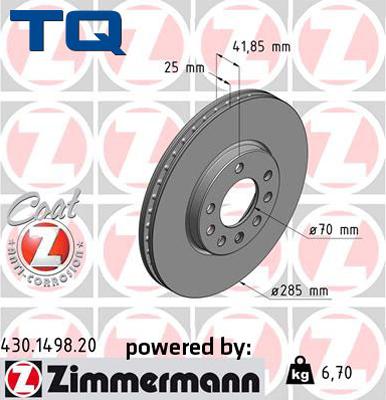 TQ 222770 - Гальмівний диск autozip.com.ua