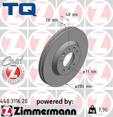 TQ TQ-BD0879 - Гальмівний диск autozip.com.ua