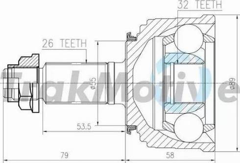 TrakMotive 40-0002 - Шарнір, ШРУС, приводний вал autozip.com.ua