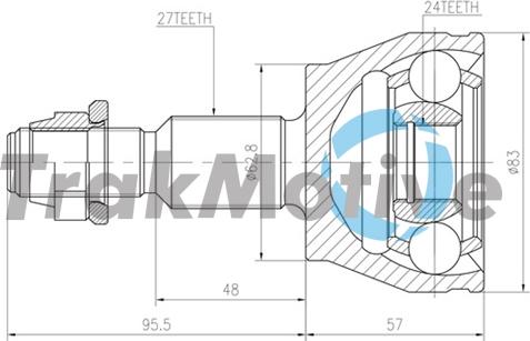TrakMotive 40-0802 - Шарнір, ШРУС, приводний вал autozip.com.ua