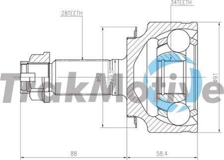 TrakMotive 40-0812 - Шарнір, ШРУС, приводний вал autozip.com.ua