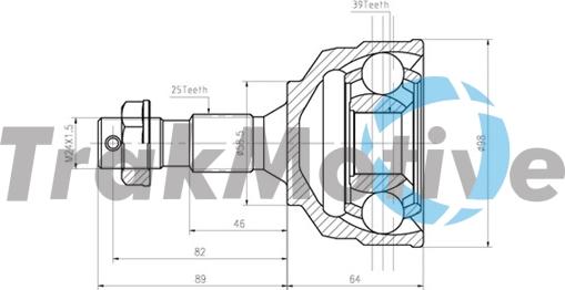 TrakMotive 40-0824 - Шарнір, ШРУС, приводний вал autozip.com.ua